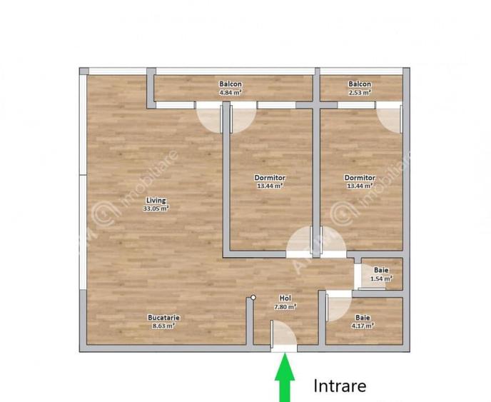 Apartament cu 3 camere 2 bai 2 balcoane zona Doamna Stanca S - 2