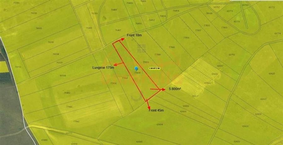 Teren de vanzare intravilan 5.800m&Acirc;˛/38&acirc;Ź m&Acirc;˛ Chinteni - 1
