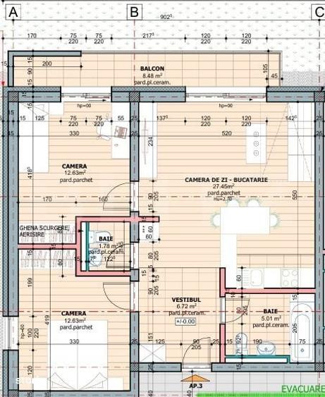 Apartament cu 3 camere în Tudor