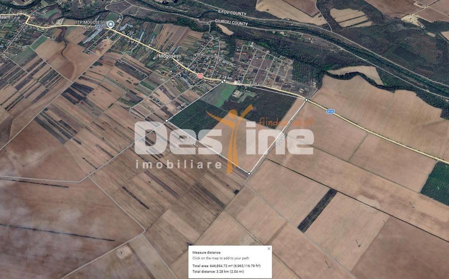 Teren Construcții intravilan de 670000 mp, în Adunații-Copăceni