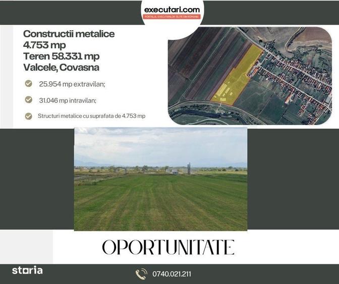 Constructii metalice 4.753 mp + Teren 58.331 mp, Valcele - 4
