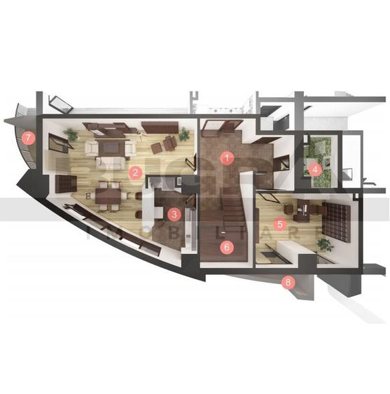 Penthouse pe 2 niveluri de vanzare, 200 mp utili - 2