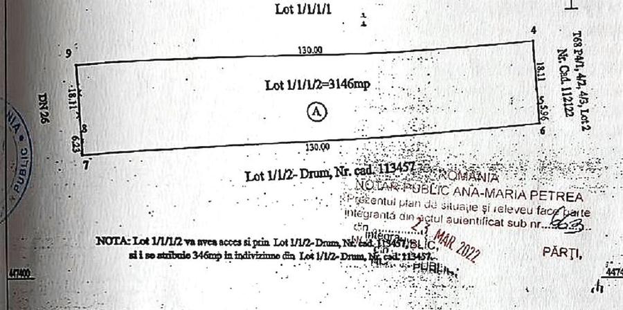 Teren vizavi de Metro cu deschire la DN - 2