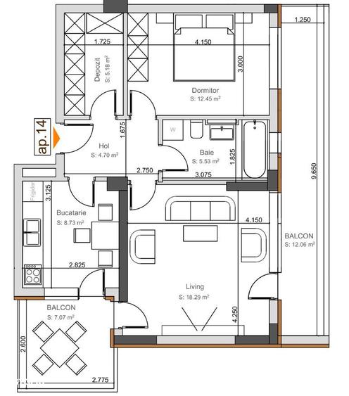 Apartament nou cu 2 camere si terasa, Noua Residence Brasov - 2