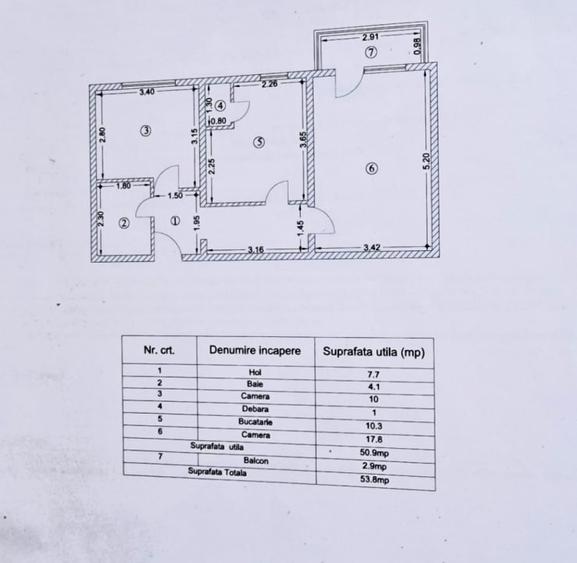 Etaj 2-Podul de Fier-Palatul de Justitie- 2 Camere Decomandat 53mp - 9