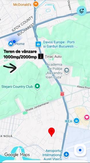 Teren Construcții intravilan de 1000 mp, în Băneasa