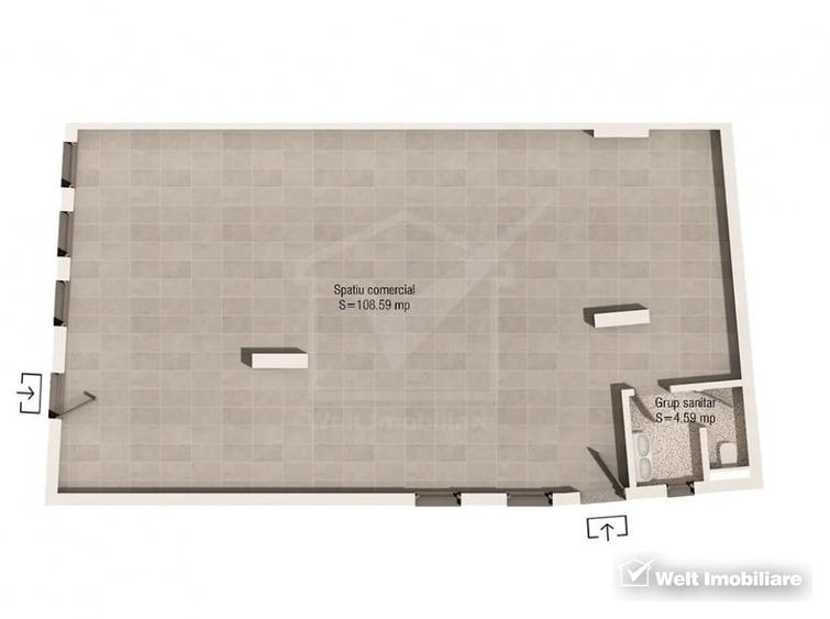 Spatiu comercial 240 mp, H=5,2m, zona Parcul Central - 3