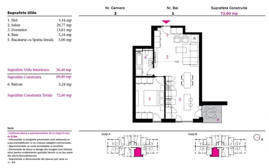 Apartament cu 2 camere in proiect nou Pipera - 4