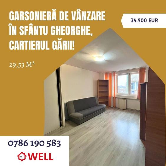Garsonieră de vânzare în Sfântu Gheorghe, cartierul Gării! - 1