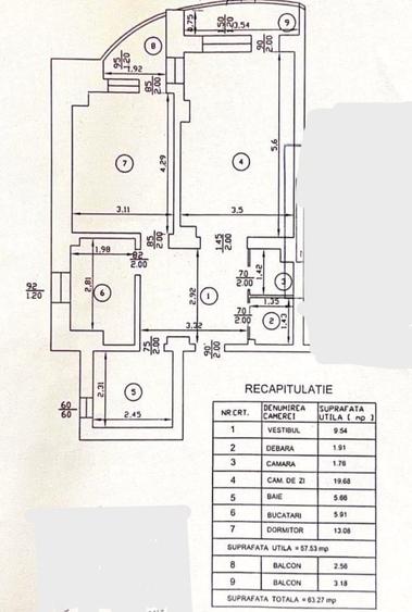 Apartament cu 2 camere decomandat, mobilat în Unirii