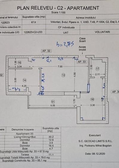 Apartament cu 3 camere decomandat, mobilat în Central