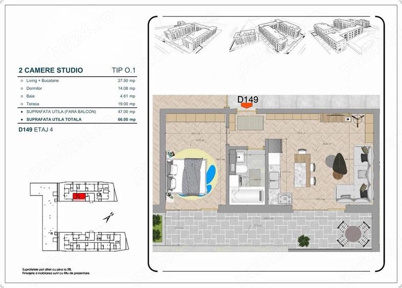 Apartament cu 2 camere decomandat în Doamna Ghica