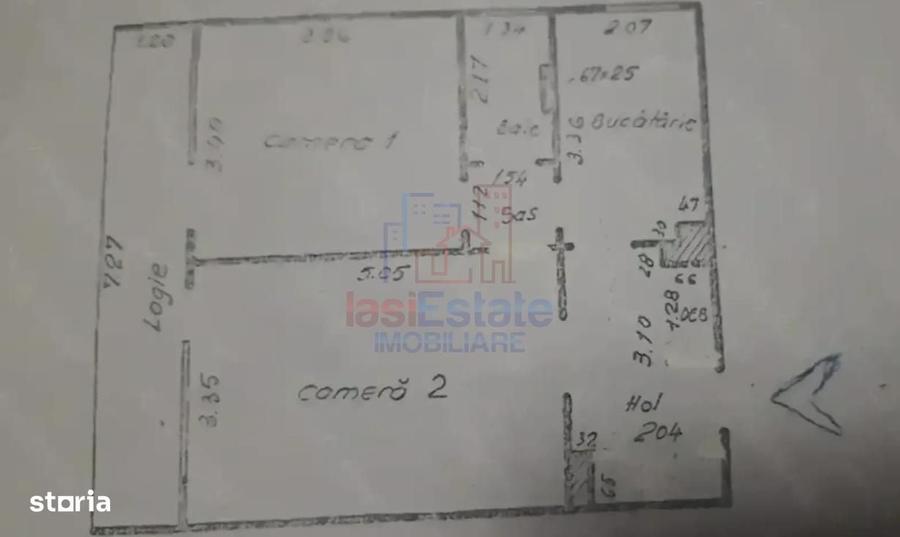 Apartament cu 2 camere decomandat în Nicolina