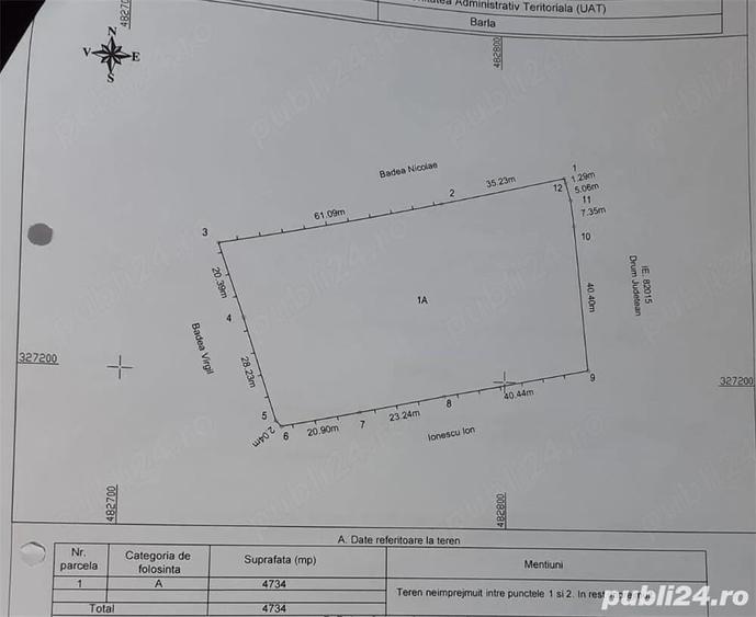 Teren de 4734 mp, în Ciocești