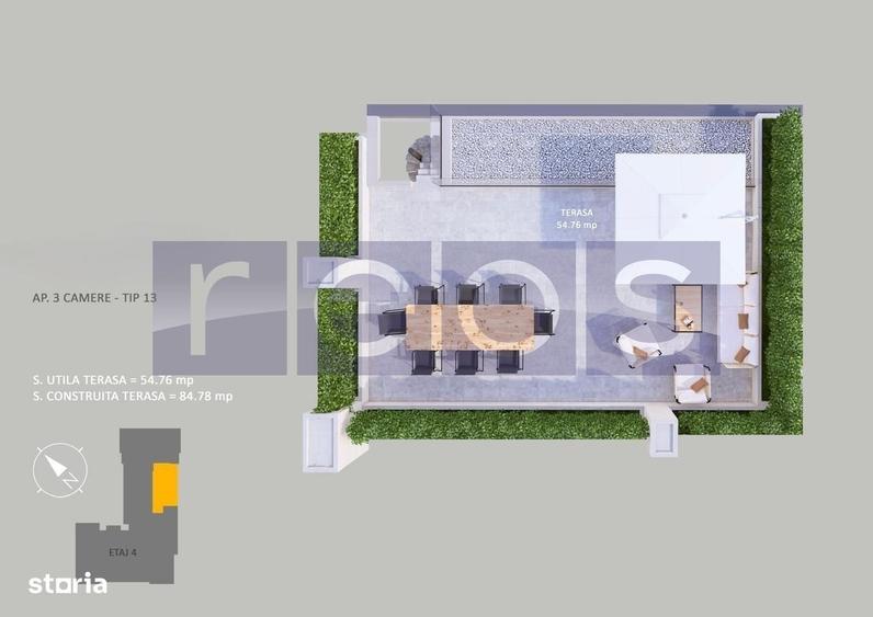 Vanzare Apartament La Cheie | 3Camere | 84.3Mp | Terasa 54Mp | Parcare - 17