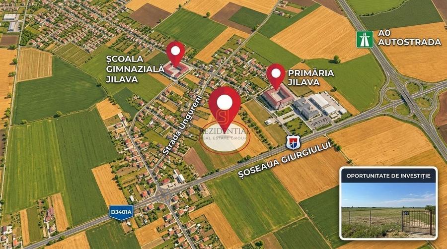 Teren Construcții intravilan de 4106 mp, în Jilava