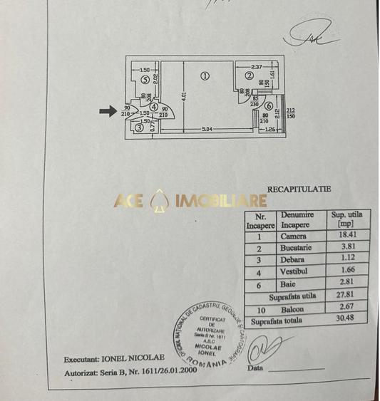 Garsonieră semidecomandată, mobilată în Costin Georgian