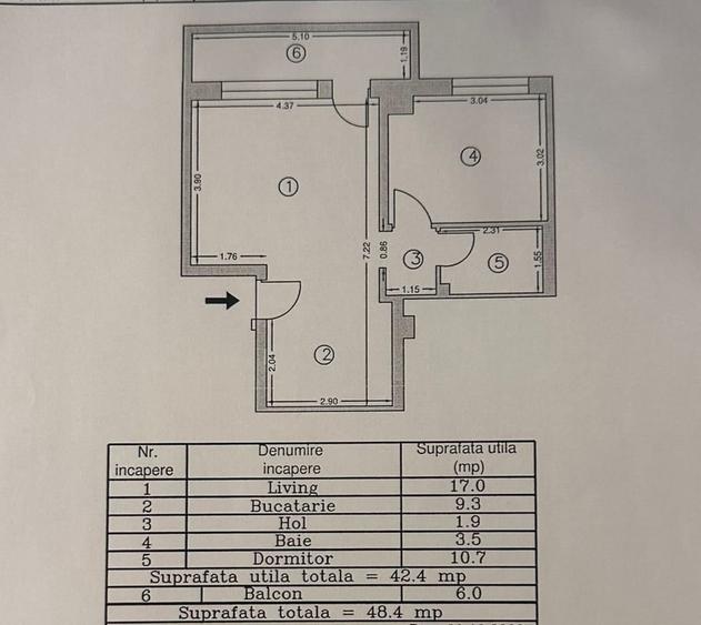 Apartament cu 2 camere în Găvana 3