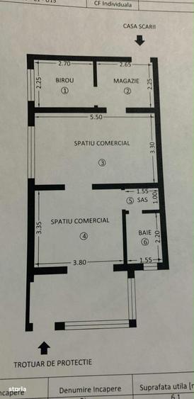 Spațiu comercial, de 65 mp, în Central