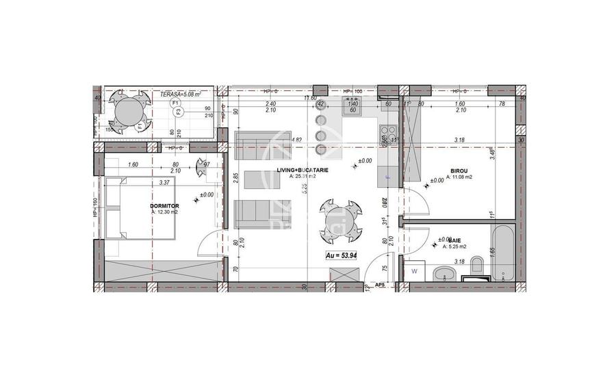 Apartament cu 3 camere în Cristian