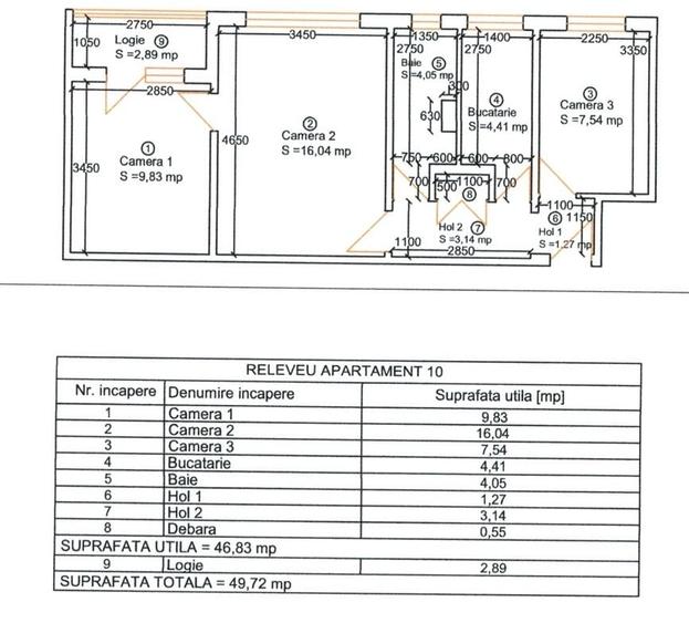 Apartament cu 3 camere nedecomandat, mobilat în Girocului