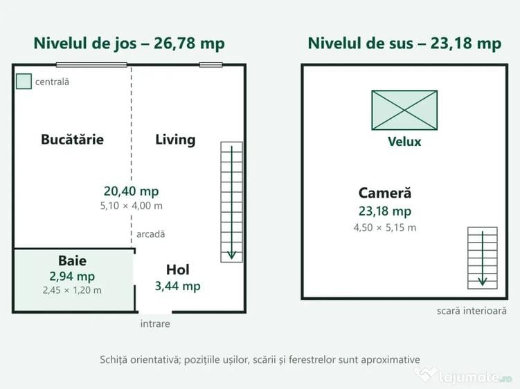 Apartament cu 2 camere nedecomandat în Ștrand