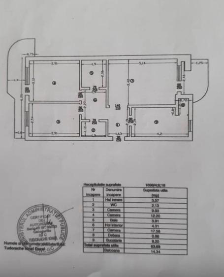 Apartament cu 3 camere decomandat în Păcurari