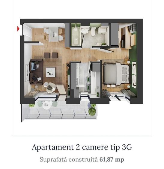 Apartament cu 2 camere în Central