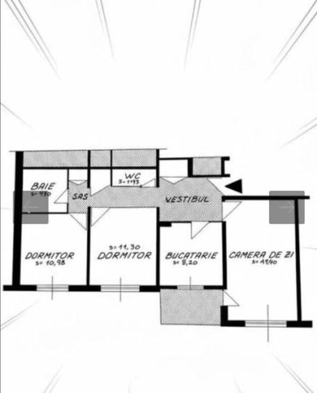 Apartament cu 3 camere în Olteniței