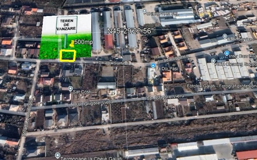 Teren Construcții intravilan de 500 mp, în Nord