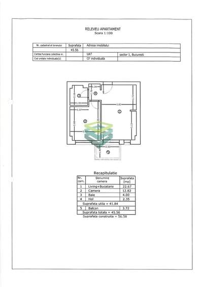 Apartament cu 2 camere semidecomandat în Domenii