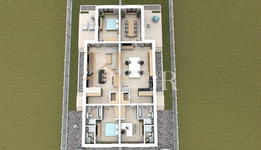 Duplex cu 3 camere cu Canalizare în Albina