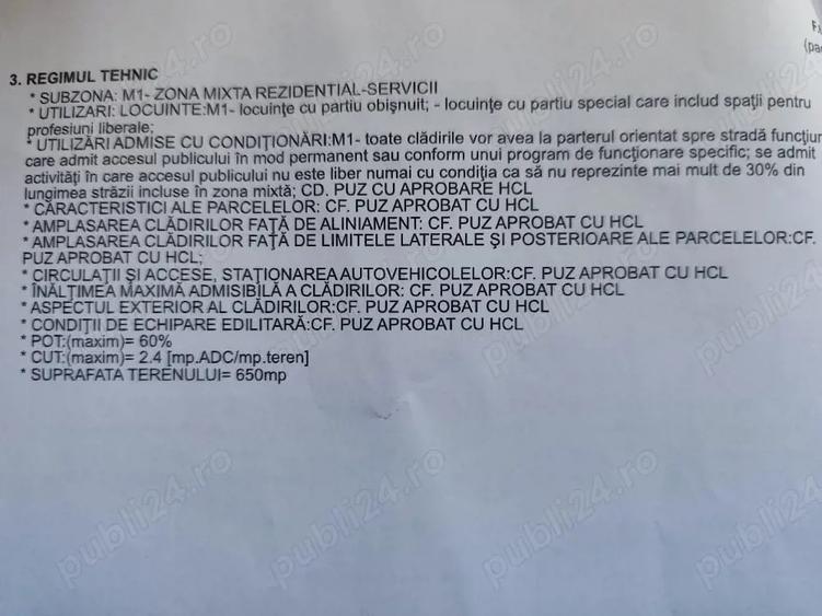Teren de 650 mp, în Central