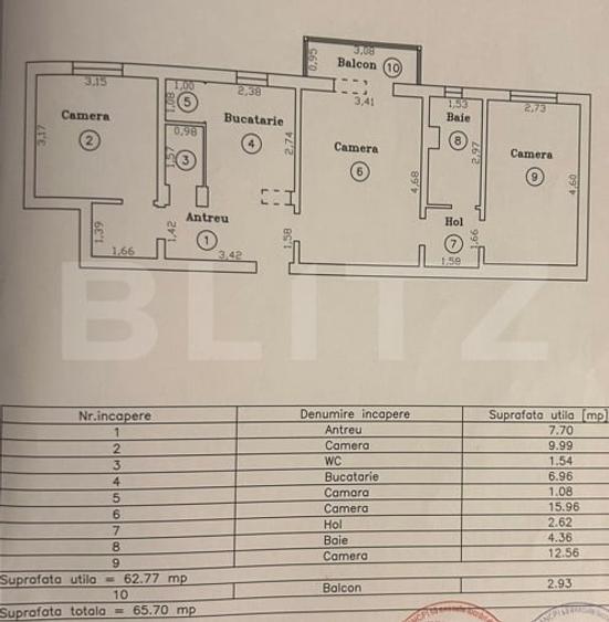 Apartament 3 camere, 66 mp, zona Soarelui - 8
