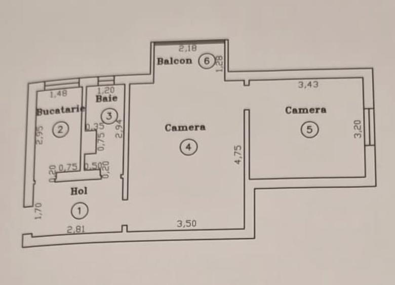 Apartament cu 2 camere semidecomandat, mobilat în Spitalul Județean