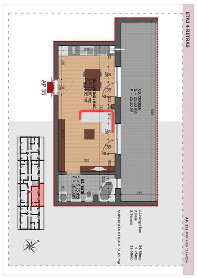 Apartament cu 2 camere în Apărătorii Patriei
