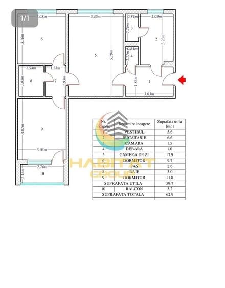 Apartament cu 3 camere semidecomandat, mobilat în Theodor Pallady