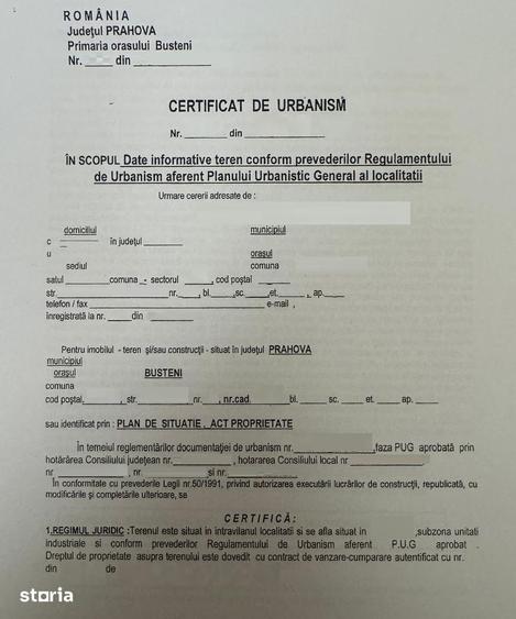 Vanzare teren intravilan 2944mp constructii ideal investitie Busteni - 2