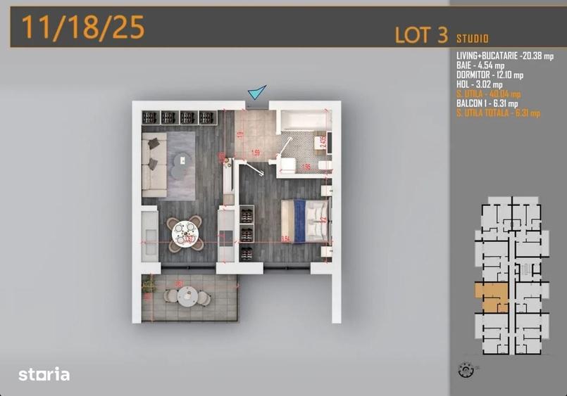 Apartament cu 2 camere în Titan