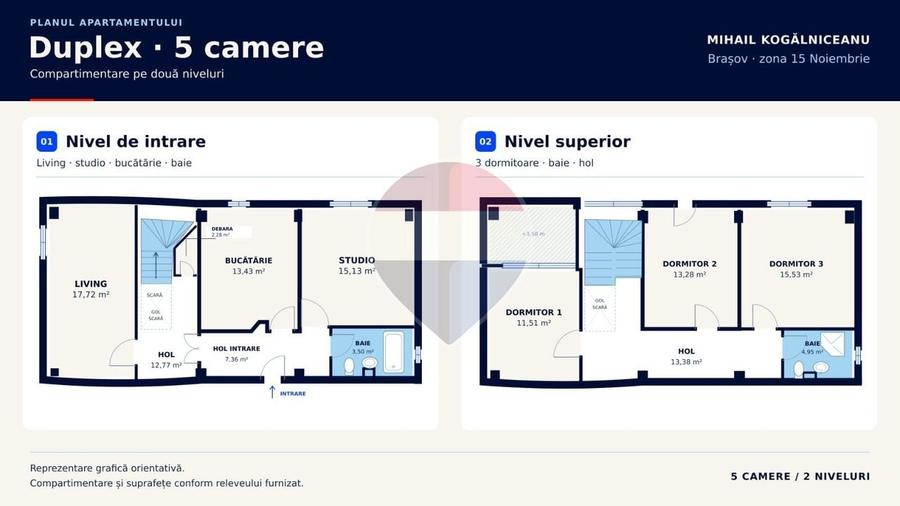 Apartament 5 camere de închiriat| Zona 15 Noiembrie |Vedere panoramica - 26