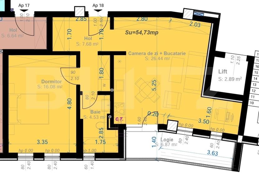 Apartament 2 camere, 54.73 mp utili, zona Aradului - 1