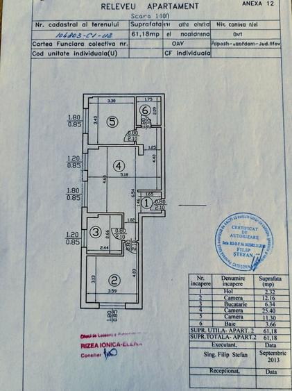 Apartament cu 3 camere decomandat în Central