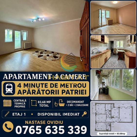 Vânzare Apartament 4 Camere 4 Minute de Metrou Aparatorii Patriei! - 1