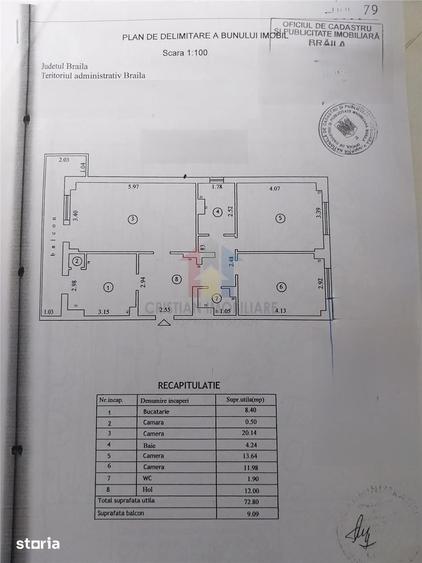 Apartament cu 3 camere în Tineretului