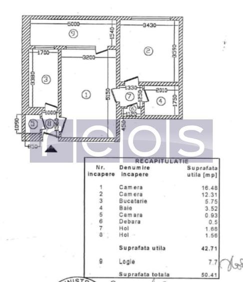 Apartament cu 2 camere în Timpuri Noi