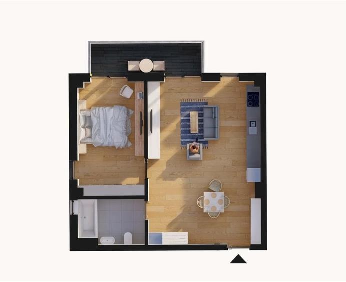 Apartament cu 2 camere decomandat în Râșnov
