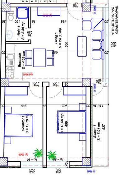 Apartament cu 3 camere în Central