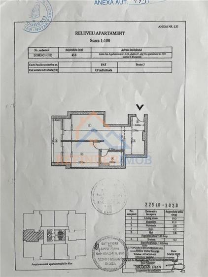 Apartament cu 2 camere semidecomandat, mobilat în Titan