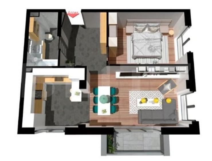 Apartament 2 camere, 57 mp, gradina, terasa, zona exclusivista Floresti - 6