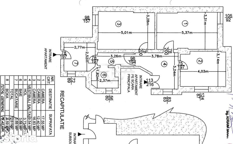 Apartament cu 3 camere decomandat în Dorobanți